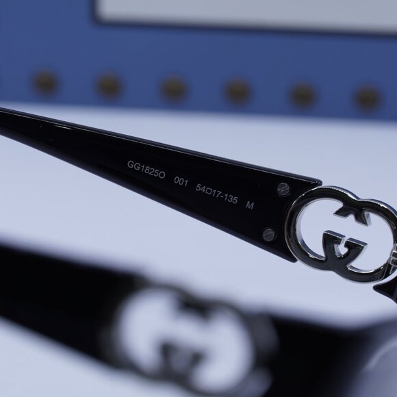 Gucci GG1825O 001 Cat Eye Eyeglasses - Shiny Black 54mm - Picture 6 of 10